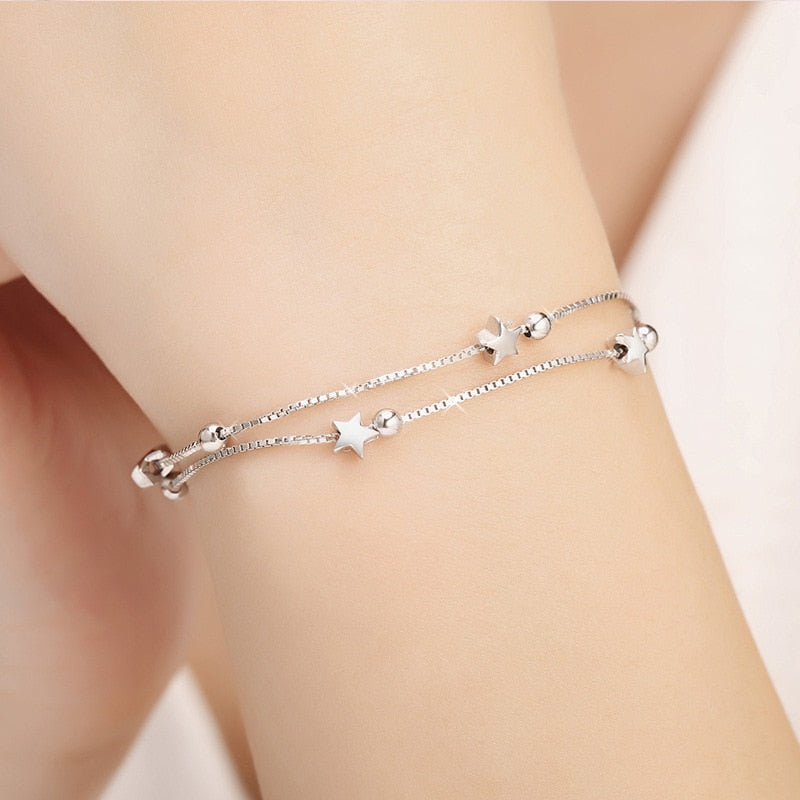 925 sterling silver Beautiful stars Bracelets