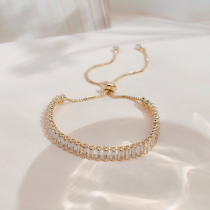 Luxury Gold Plated Oversized Zircon Adjustable Bracelets