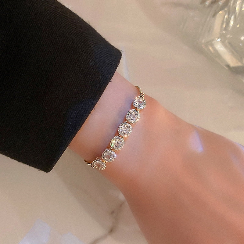 Luxury Gold Plated Oversized Zircon Adjustable Bracelets